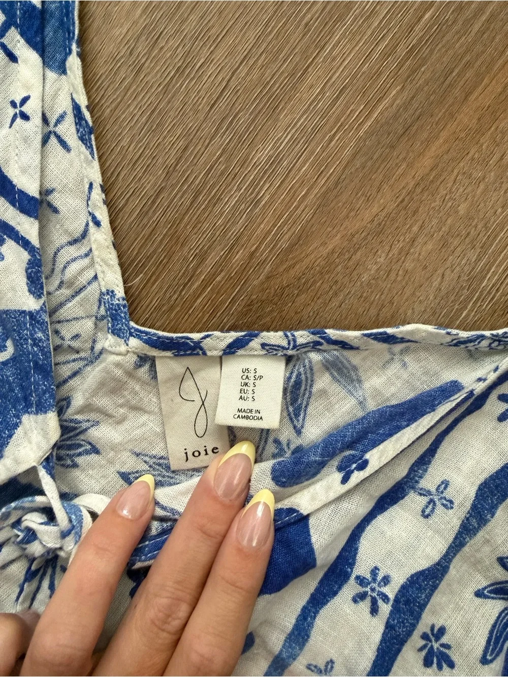 Joie Blue and White Floral Tie-Front Crop Top and Maxi Skirt Set